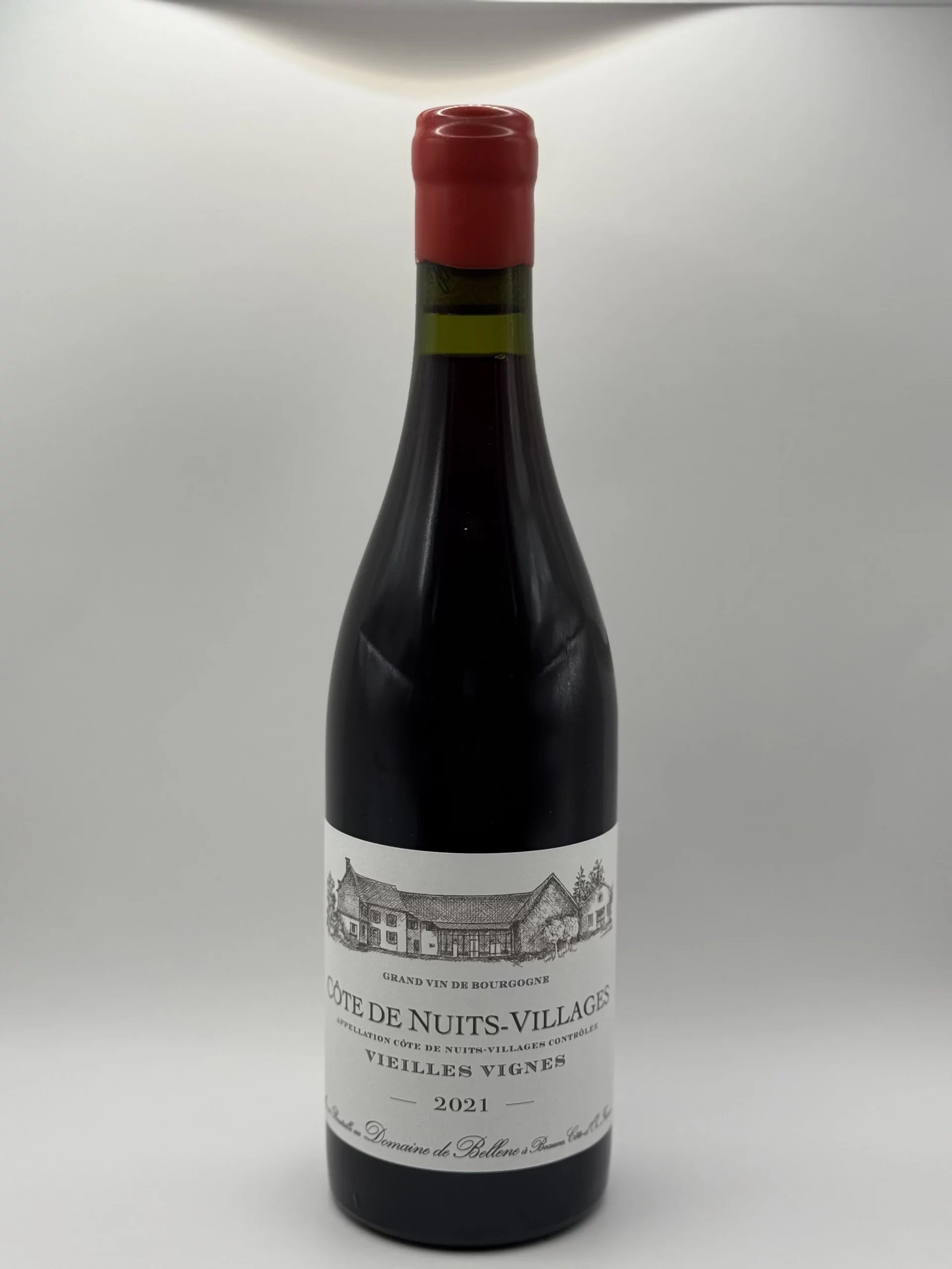 Bouteille de Côte de Nuits Villages 2021 – Domaine de Bellene, vin rouge de Bourgogne 100 % Pinot Noir.